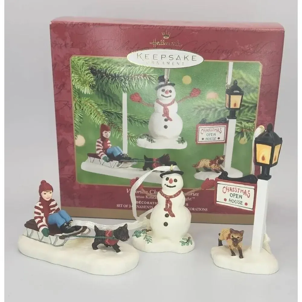 2001 Hallmark Victorian Christmas Memories Thomas Kinkade‎ 3 Ornaments Box U236
